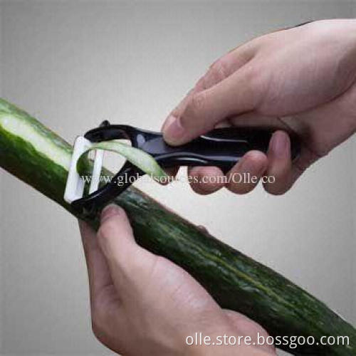 Kitchen Ceramic Peeler with Colorful PP Handle
